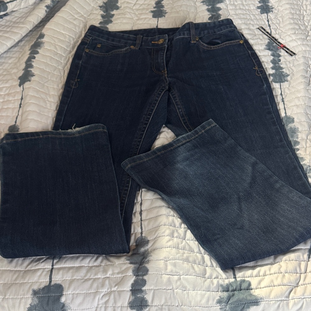 INC International Concepts Dark Blue Boot Cut Jeans